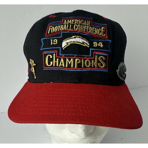 Vintage San Diego Chargers 1994 NFL AFC Champions New Era Snapback Hat W/ 2 Pins - Picture 1 of 12